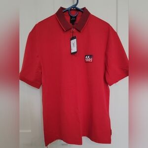 Brand New Armani Exchange Bold Red Polo